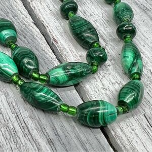 269. Stunning Vintage Malachite Necklace 20”